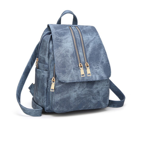 стильный женский голубой рюкзак эко-кожа купить в интернет магазине